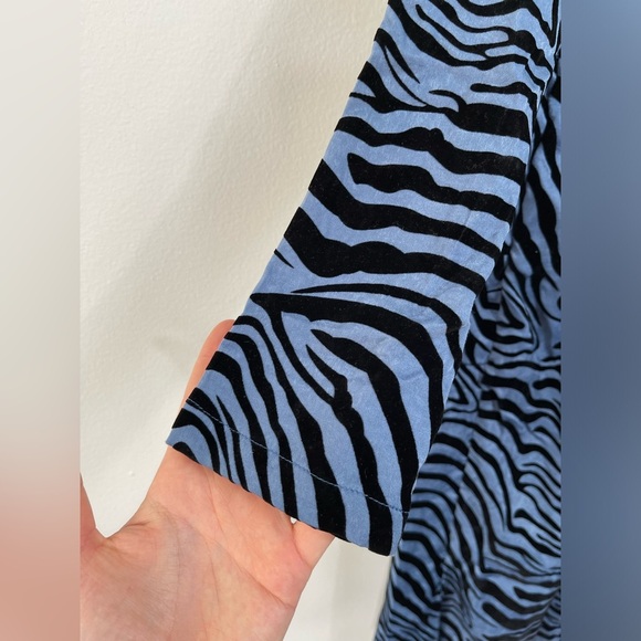 VIBE Blue and Black Zebra Print Dress Big Girl or Women's Size 14 NWT - Picture 6 of 15